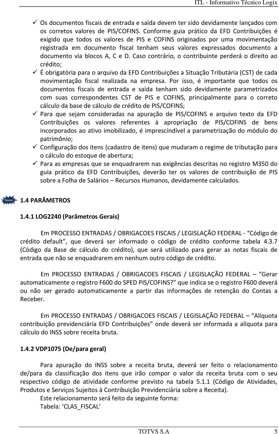 documento via blocos A, C e D.