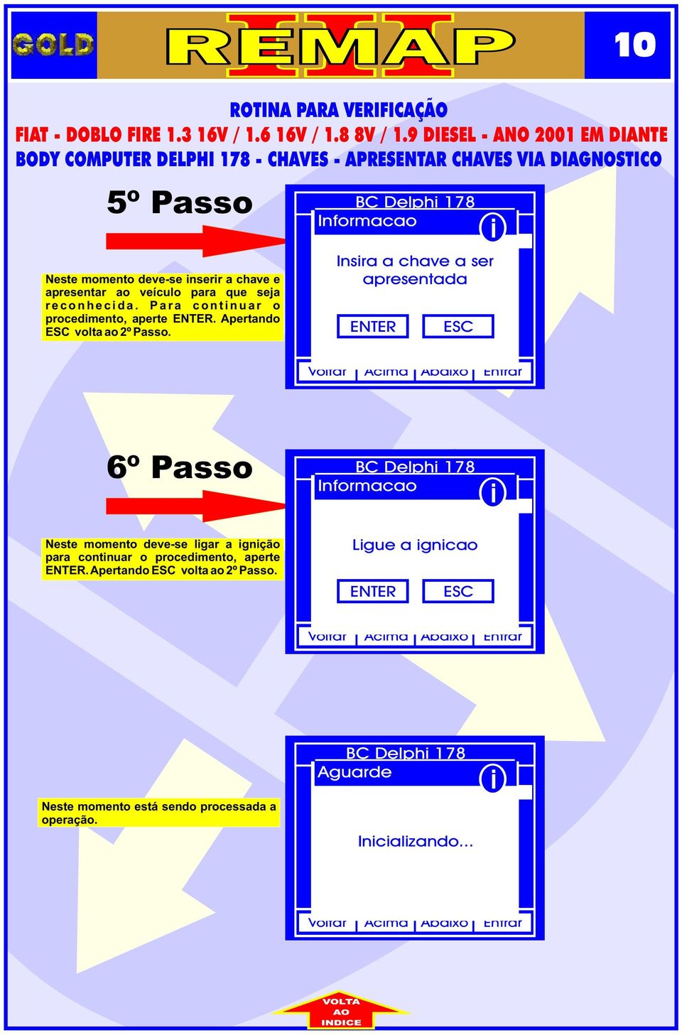 Apertando ESC volta ao 2º Passo.