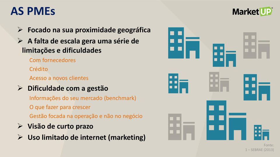 Informações do seu mercado (benchmark) O que fazer para crescer Gestão focada na operação e