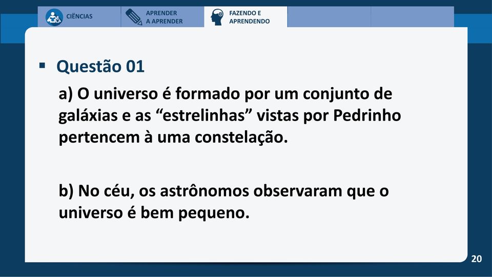 estrelinhas vistas por Pedrinho pertencem à uma constelação.