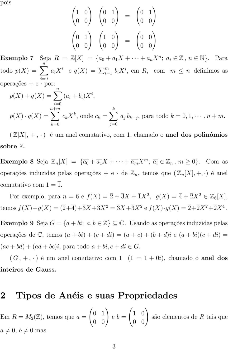 SMA Álgebra II Teoria de Anéis - Notas de Aulas - PDF Free Download