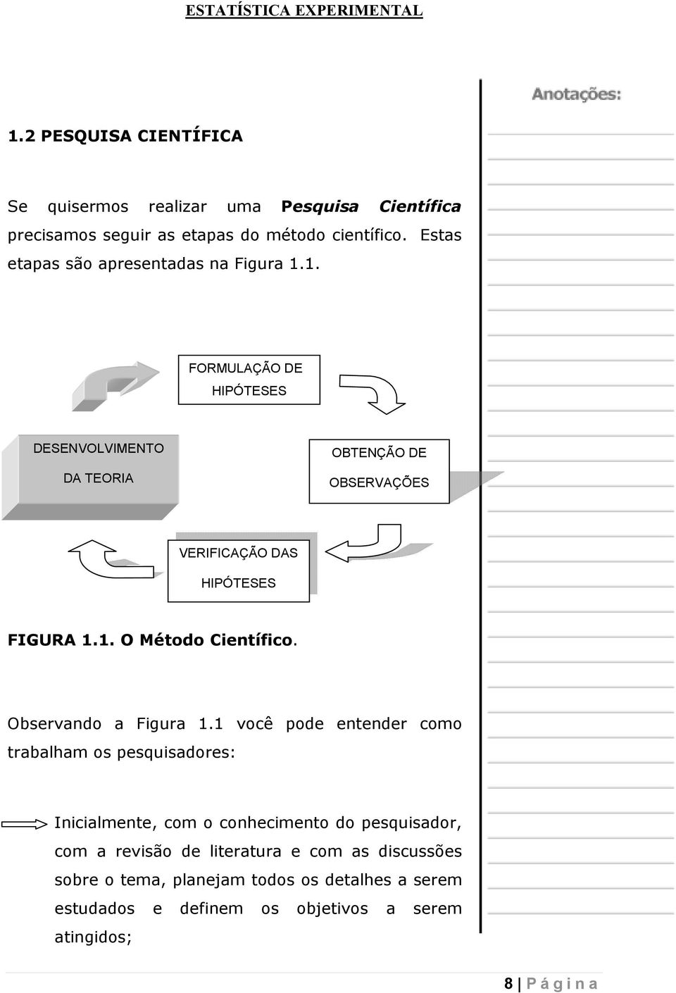 1. O Método Científico. Observando a Figura 1.