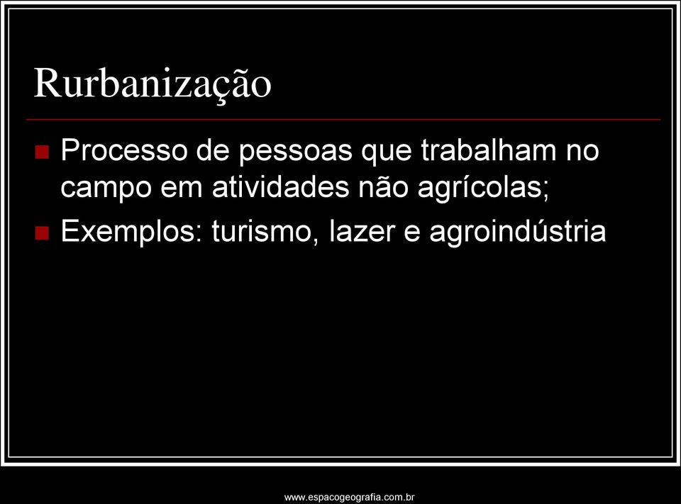 em atividades não agrícolas;