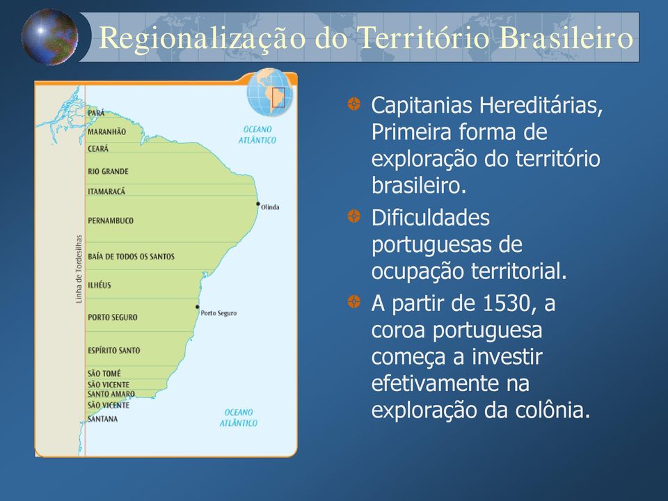 Dificuldades portuguesas de ocupação territorial.
