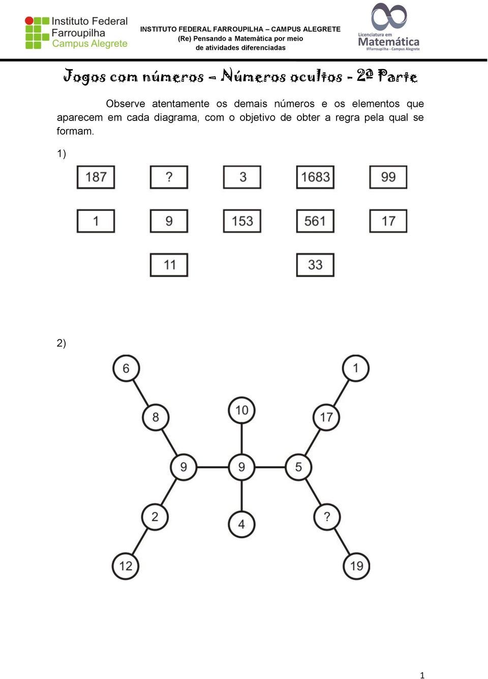 elementos que aparecem em cada diagrama, com o