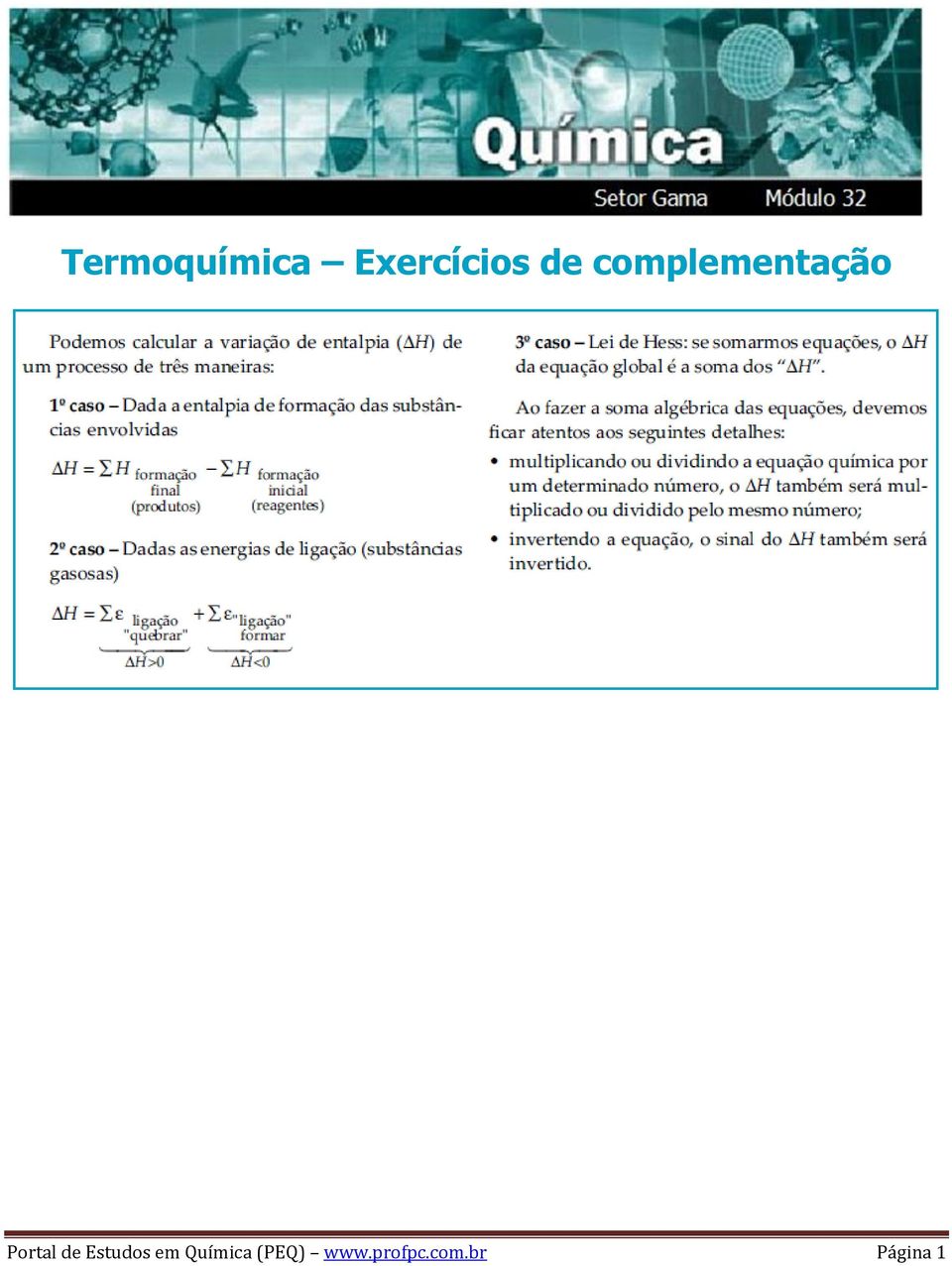 de Estudos em Química