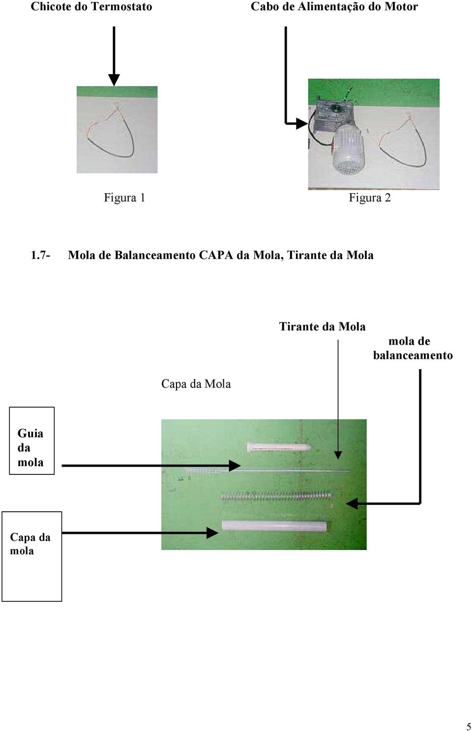 7- Mola de Balanceamento CAPA da Mola, Tirante da