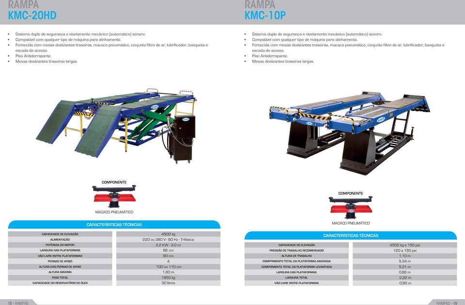 Sistema duplo de segurança e nivelamento mecânico (automático) sonoro. Compatível com qualquer tipo de máquina para alinhamento.