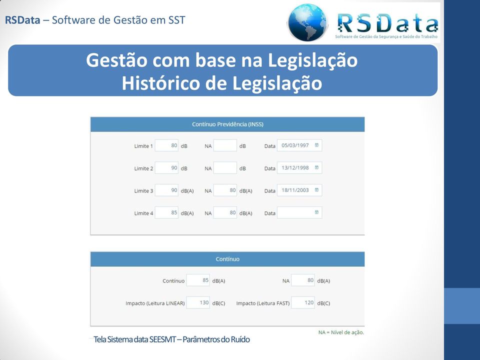 Legislação Tela Sistema