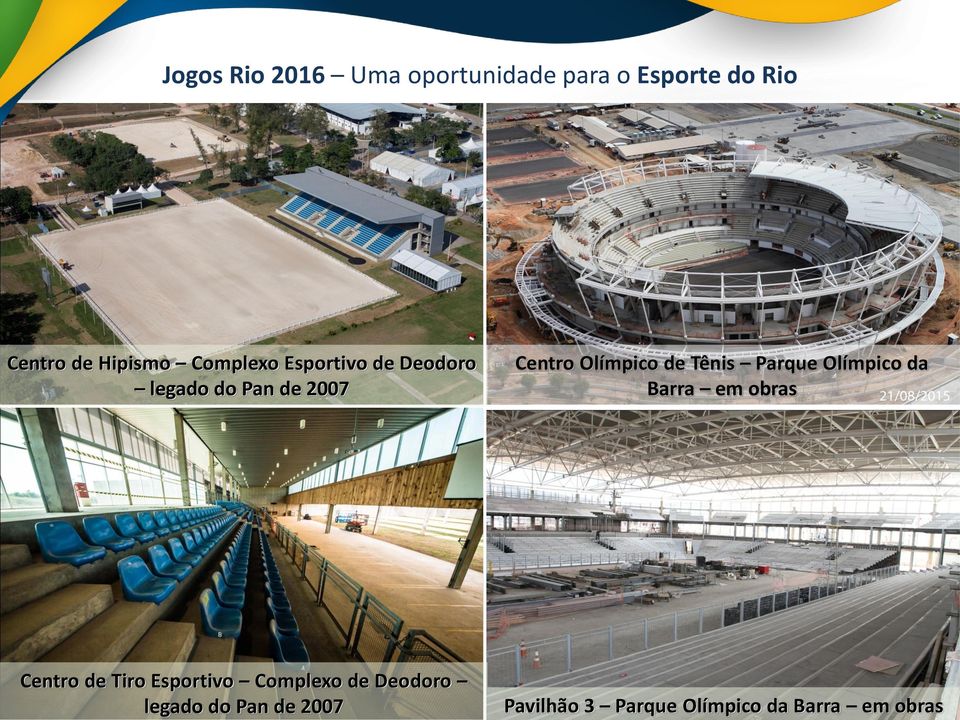 Tênis Parque Olímpico da Barra em obras Centro de Tiro Esportivo Complexo
