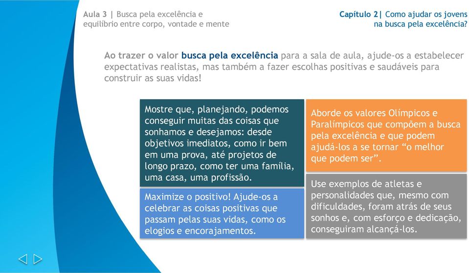 Mostre que, planejando, podemos conseguir muitas das coisas que sonhamos e desejamos: desde objetivos imediatos, como ir bem em uma prova, até projetos de longo prazo, como ter uma família, uma casa,