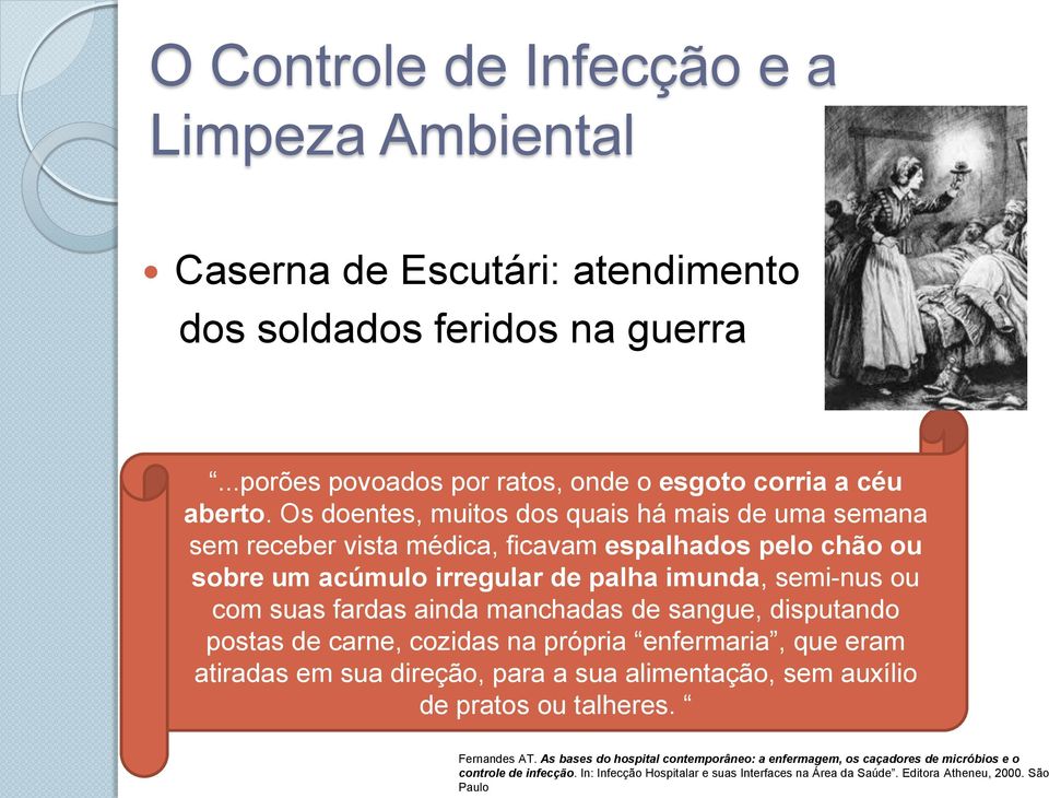 ainda manchadas de sangue, disputando postas de carne, cozidas na própria enfermaria, que eram atiradas em sua direção, para a sua alimentação, sem auxílio de pratos ou talheres.