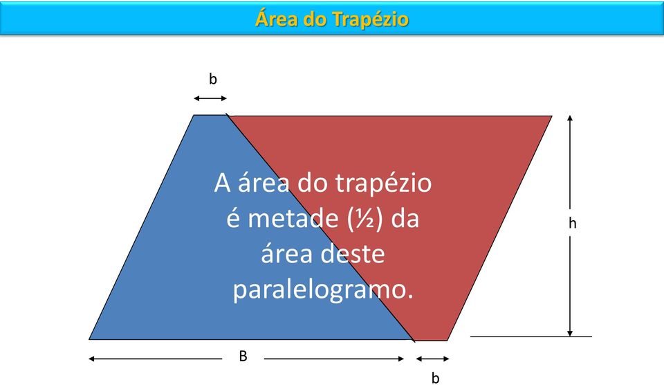 metade (½) da área