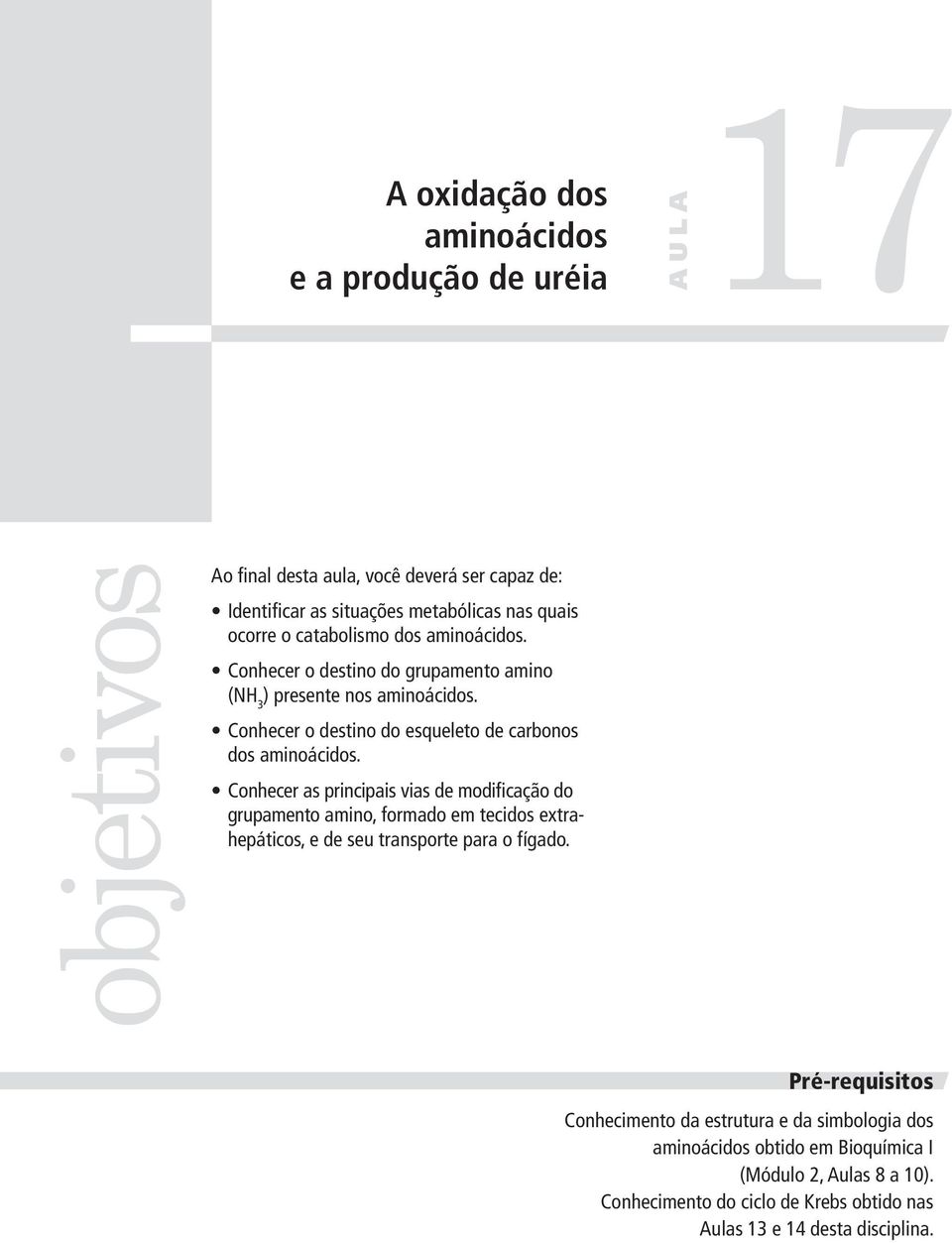 Conhecer o destino do esqueleto de carbonos dos aminoácidos.