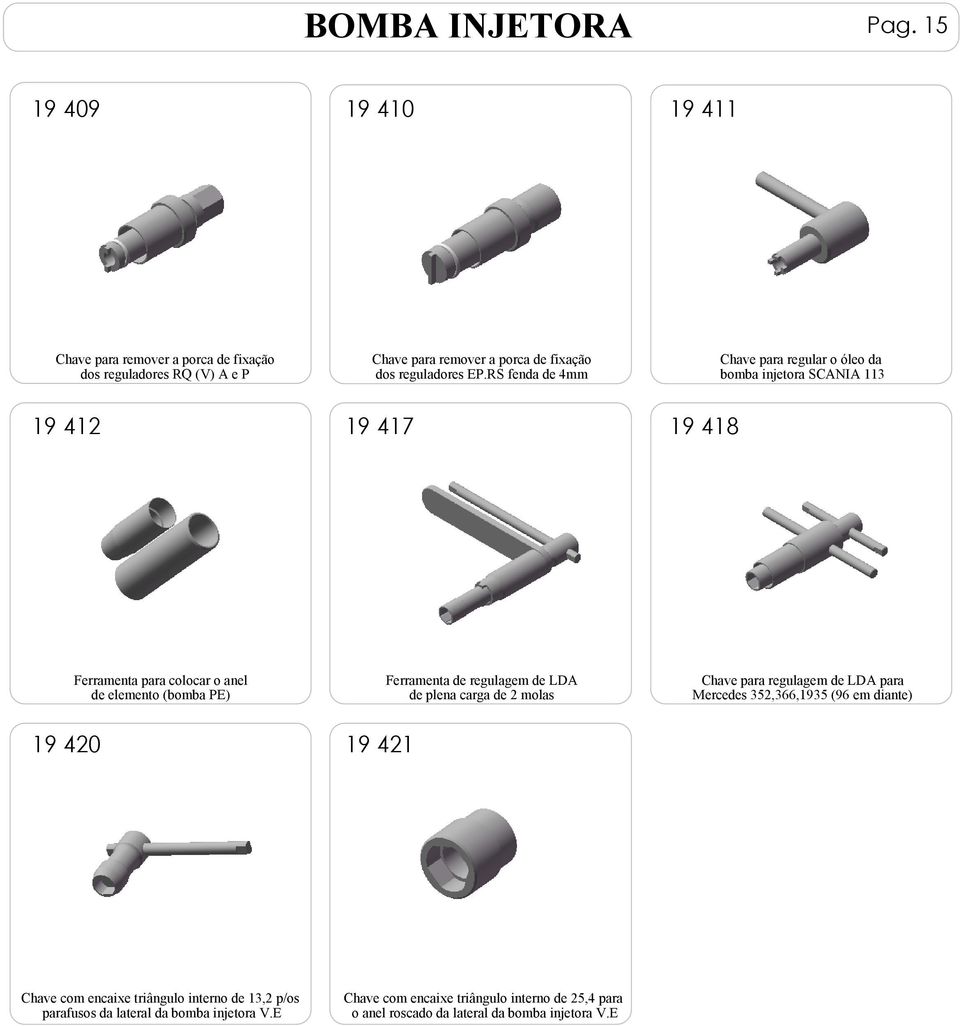 RS fenda de 4mm Chave para regular o óleo da bomba injetora SCANIA 113 19 412 19 417 19 418 Ferramenta para colocar o anel de elemento (bomba PE) Ferramenta de