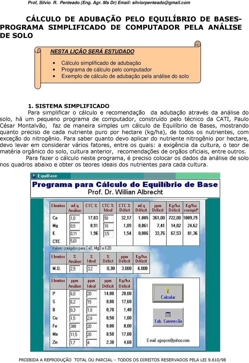 ANEXO 8.2: COMO FAZER OS CALCULOS DE ADUBAÇÃO NO SISTEMA ORGÂNICO - PDF  Free Download