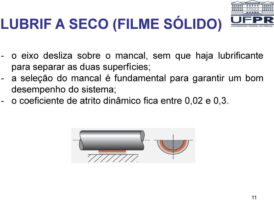 mancal é fundamental para garantir um bom desempenho do sistema; - o