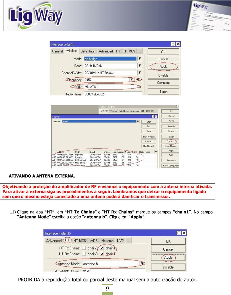 Para ativar a externa siga os procedimentos a seguir.