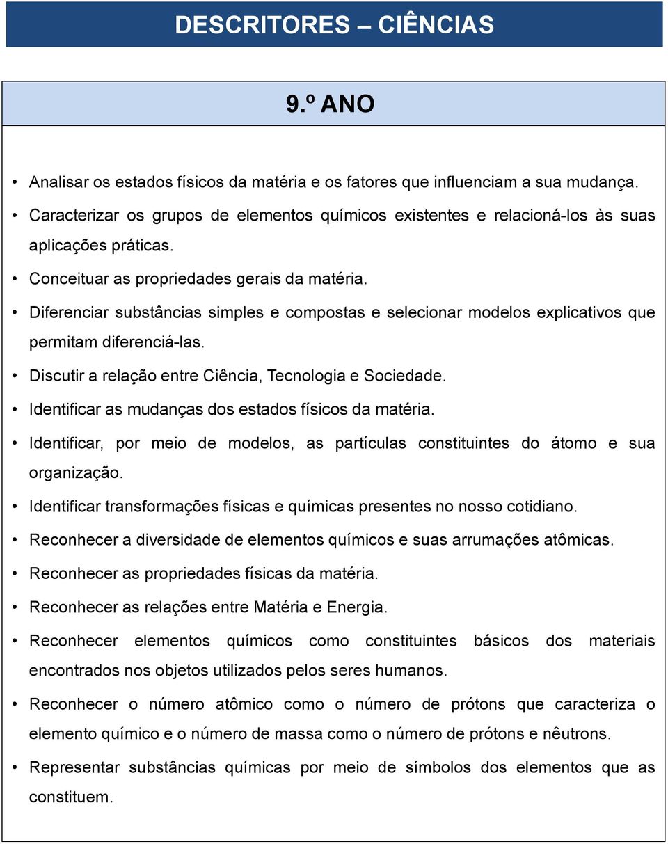 Discutir a relação entre Ciência, Tecnologia e Sociedade. Identificar as mudanças dos estados físicos da matéria.