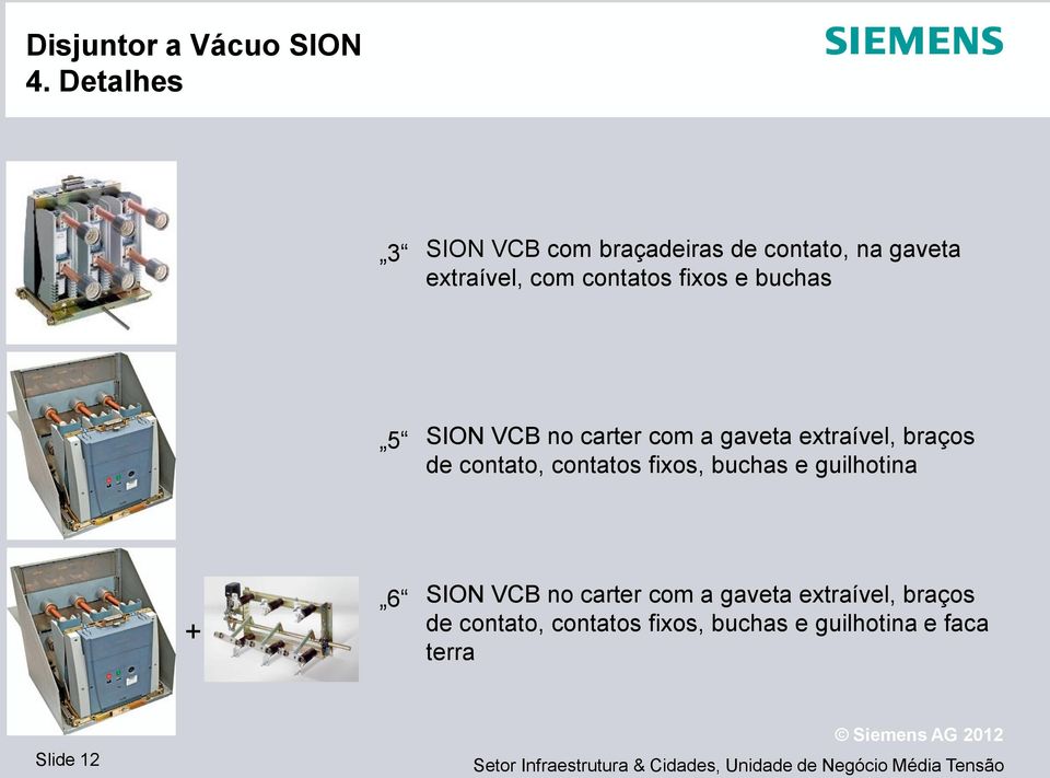 contato, contatos fixos, buchas e guilhotina + 6 SION VCB no carter com a gaveta