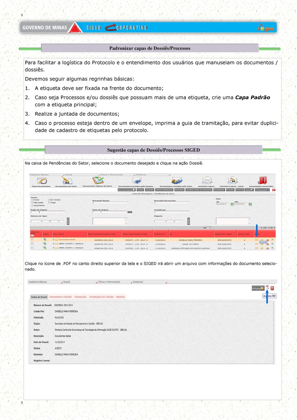 Realize a juntada de documentos; 4. Caso o processo esteja dentro de um envelope, imprima a guia de tramitação, para evitar duplicidade de cadastro de etiquetas pelo protocolo.