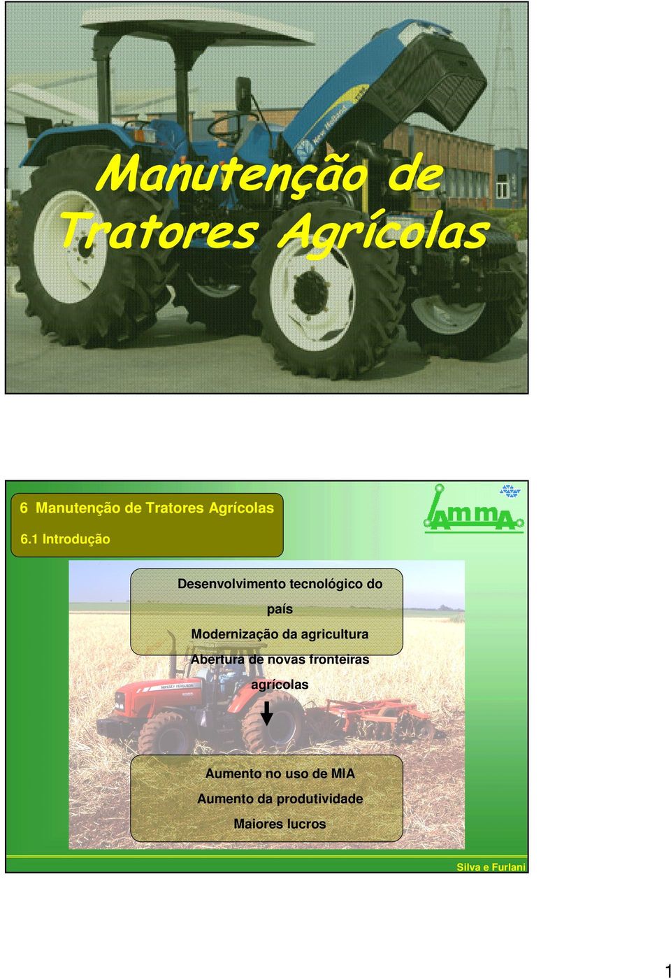 Modernização da agricultura Abertura de novas