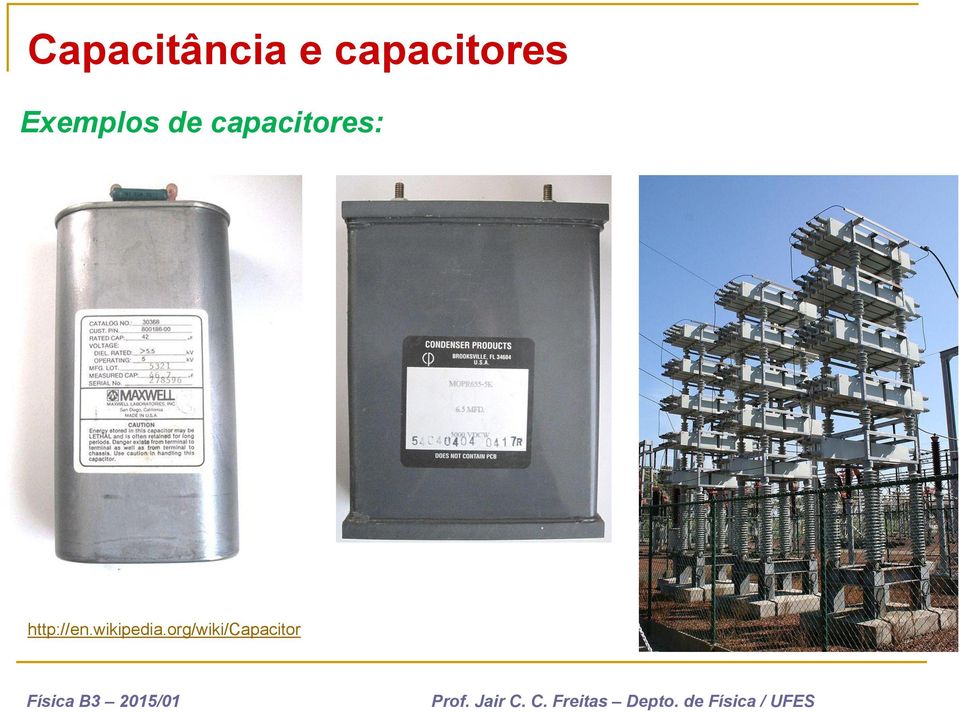 de capacitores: