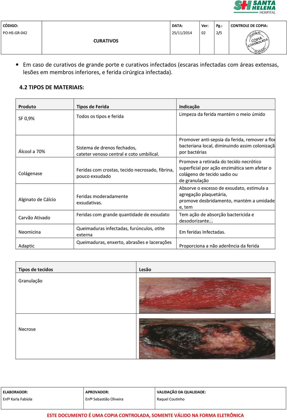 Adaptic Sistema de drenos fechados, cateter venoso central e coto umbilical. Feridas com crostas, tecido necrosado, fibrina, pouco exsudado Feridas moderadamente exsudativas.