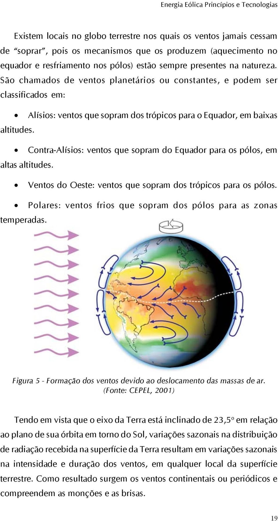 Contra-Alísios: ventos que sopram do Equador para os pólos, em altas altitudes. Ventos do Oeste: ventos que sopram dos trópicos para os pólos.