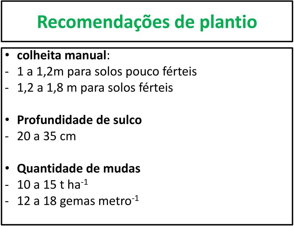 solos férteis Profundidade de sulco - 20 a 35 cm