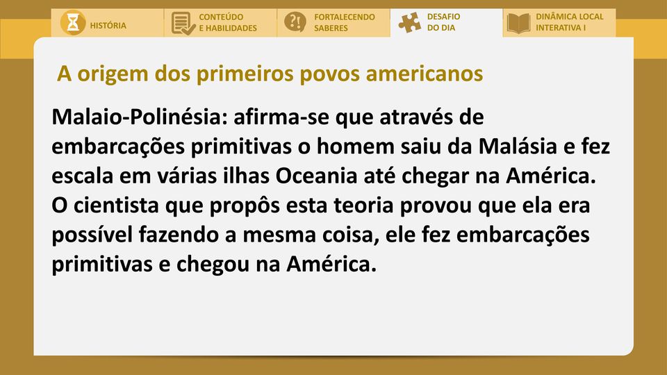 Oceania até chegar na América.