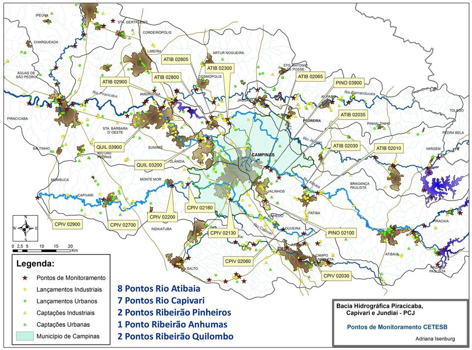 2700 CPIV 2200 CPIV 2130 PINO 2100 CPIV 2060 8 Pontos Rio Atibaia 7 Pontos Rio Capivari