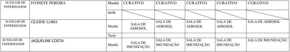 CURATIVO tarde GLEIDE