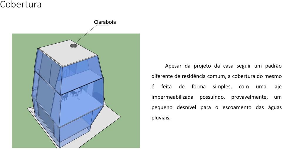 forma simples, com uma laje impermeabilizada possuindo,