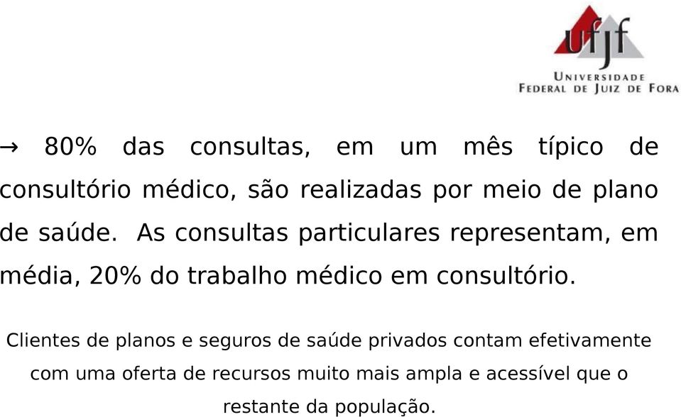 As consultas particulares representam, em média, 20% do trabalho médico em