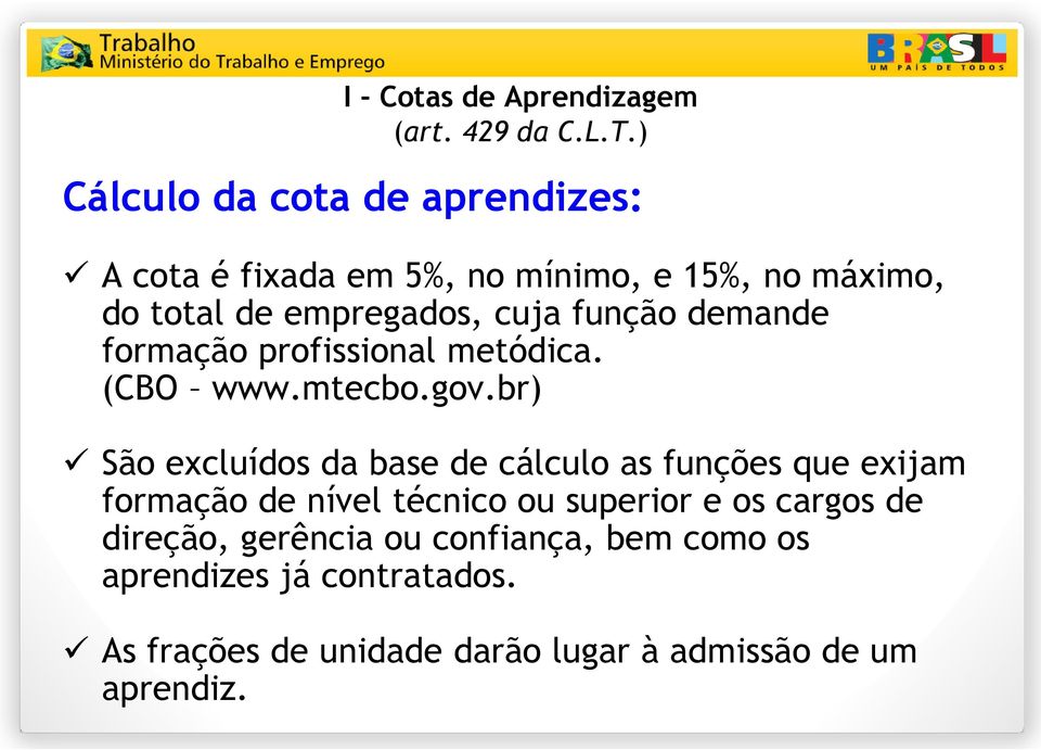 função demande formação profissional metódica. (CBO www.mtecbo.gov.