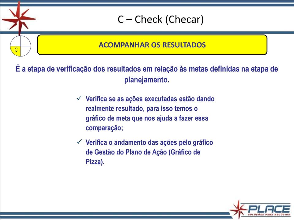 Verifica se as ações executadas estão dando realmente resultado, para isso temos o gráfico