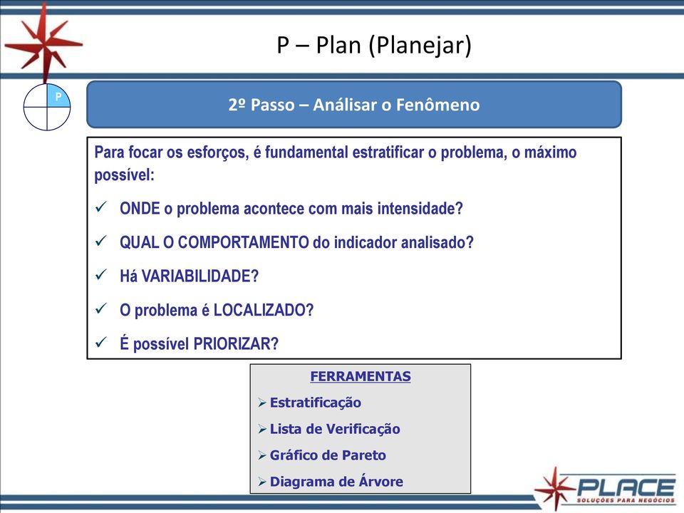 QUAL O COMPORTAMENTO do indicador analisado? Há VARIABILIDADE? O problema é LOCALIZADO?