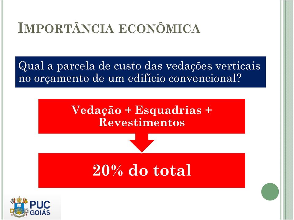 orçamento de um edifício convencional?