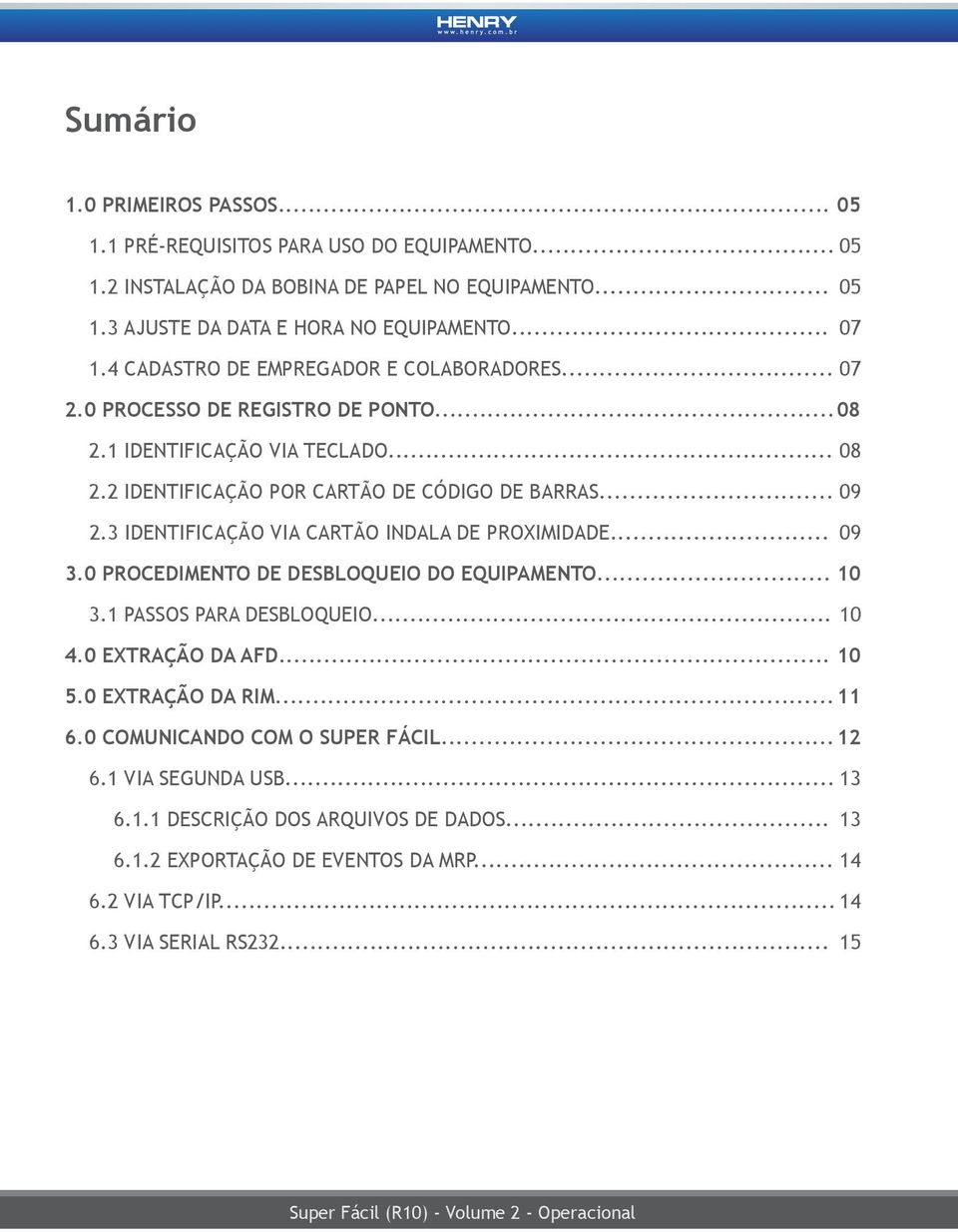 3 IDENTIFICAÇÃO VIA CARTÃO INDALA DE PROXIMIDADE... 09 3.0 PROCEDIMENTO DE DESBLOQUEIO DO EQUIPAMENTO... 10 3.1 PASSOS PARA DESBLOQUEIO... 10 4.0 EXTRAÇÃO DA AFD... 10 5.0 EXTRAÇÃO DA RIM.