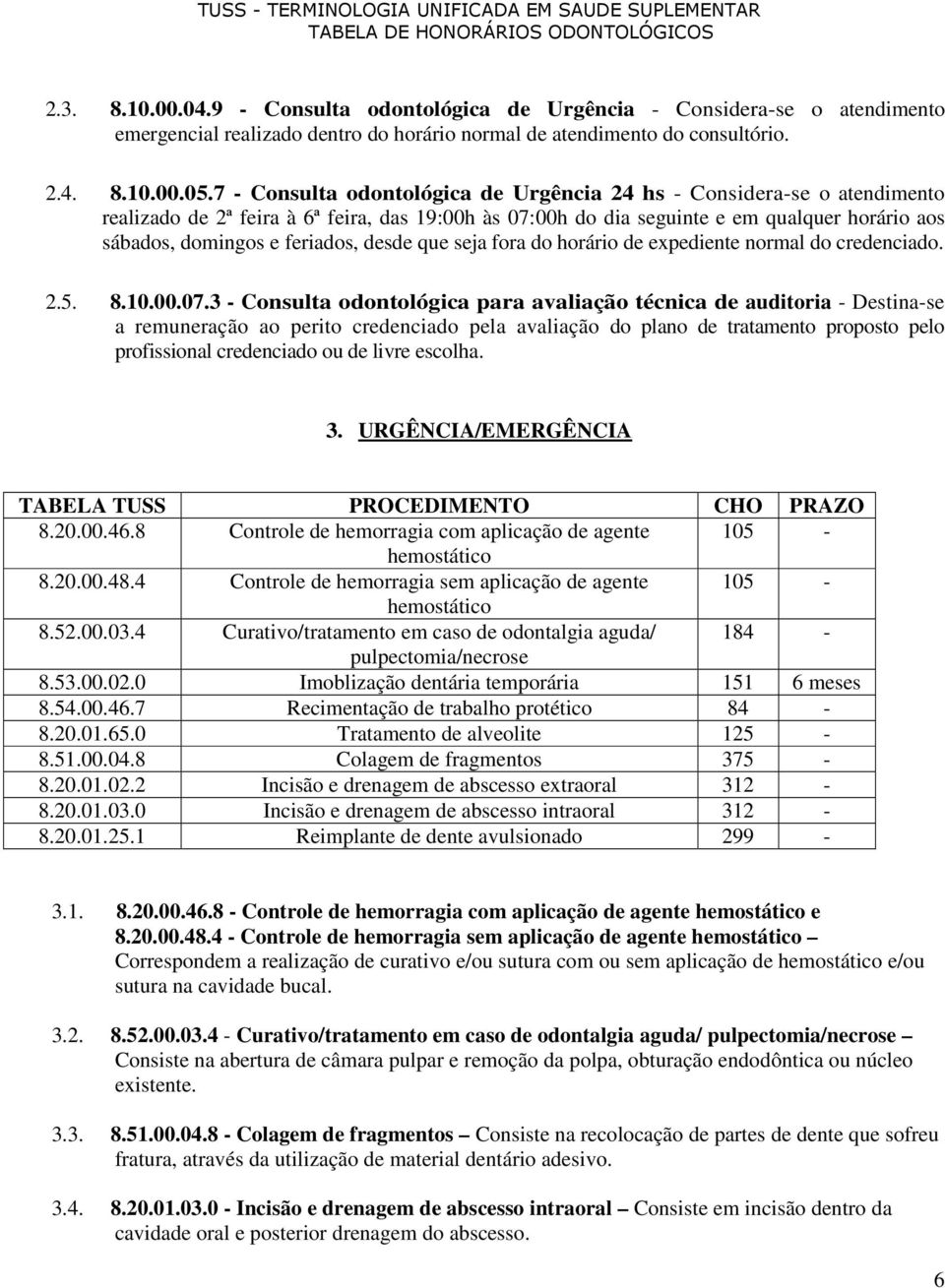 desde que seja fora do horário de expediente normal do credenciado. 2.5. 8.1..7.