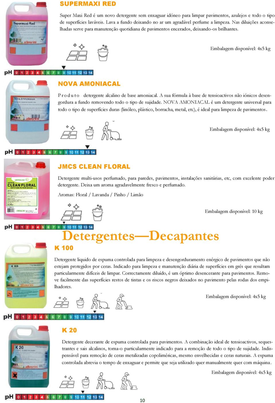 NOVA AMONIACAL P r o d u t o detergente alcalino de base amoniacal. A sua fórmula à base de tensioactivos não iónicos desengordura a fundo removendo todo o tipo de sujidade.