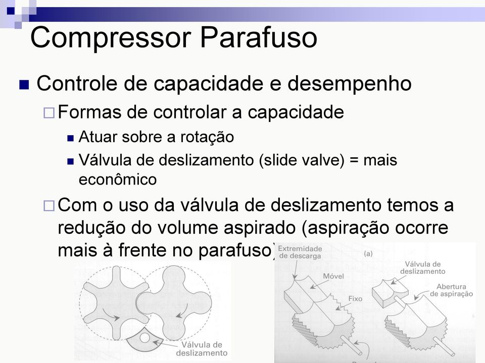 valve) = mais econômico Com o uso da válvula de deslizamento