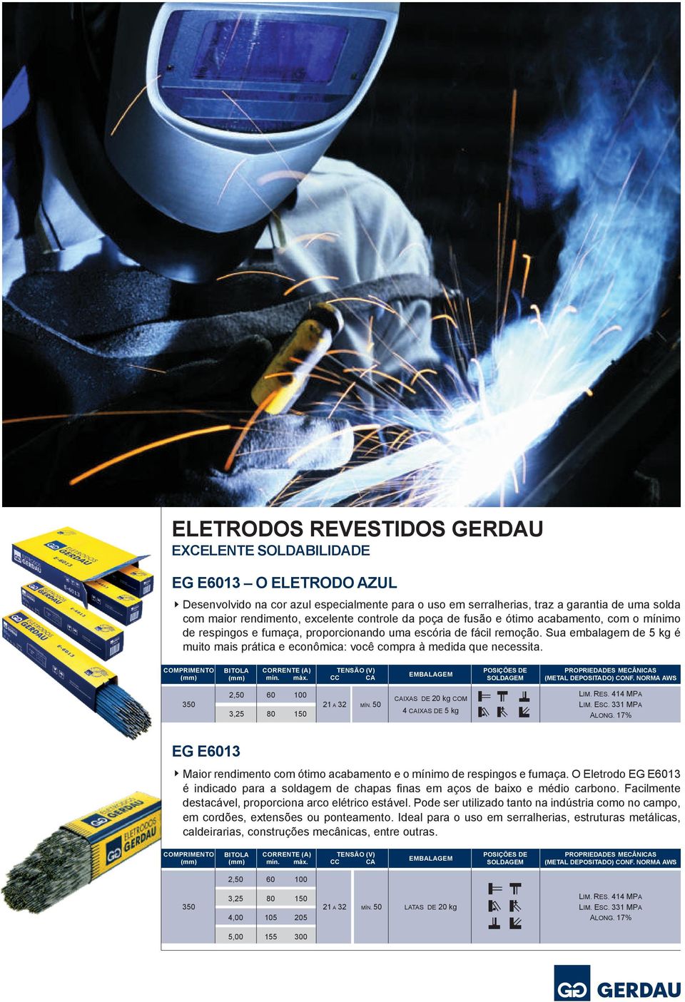 Sua embalagem de 5 kg é muito mais prática e econômica: você compra à medida que necessita. 60 21 A 32 MÍN. 50 80 CAIXAS DE 20 kg COM 4 CAIXAS DE 5 kg LIM. RES. 414 MPA LIM. ESC. 331 MPA ALONG.