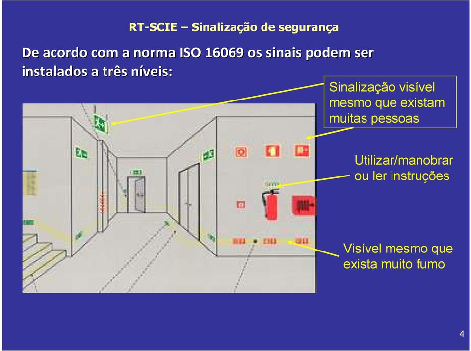 Sinalização visível mesmo que existam muitas pessoas