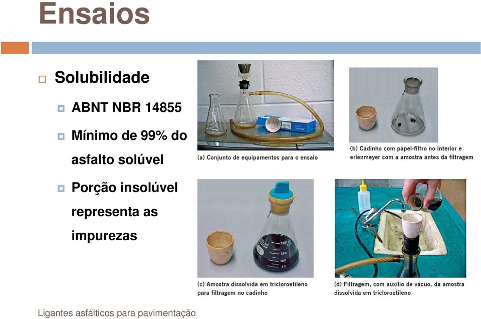 asfalto solúvel Porção