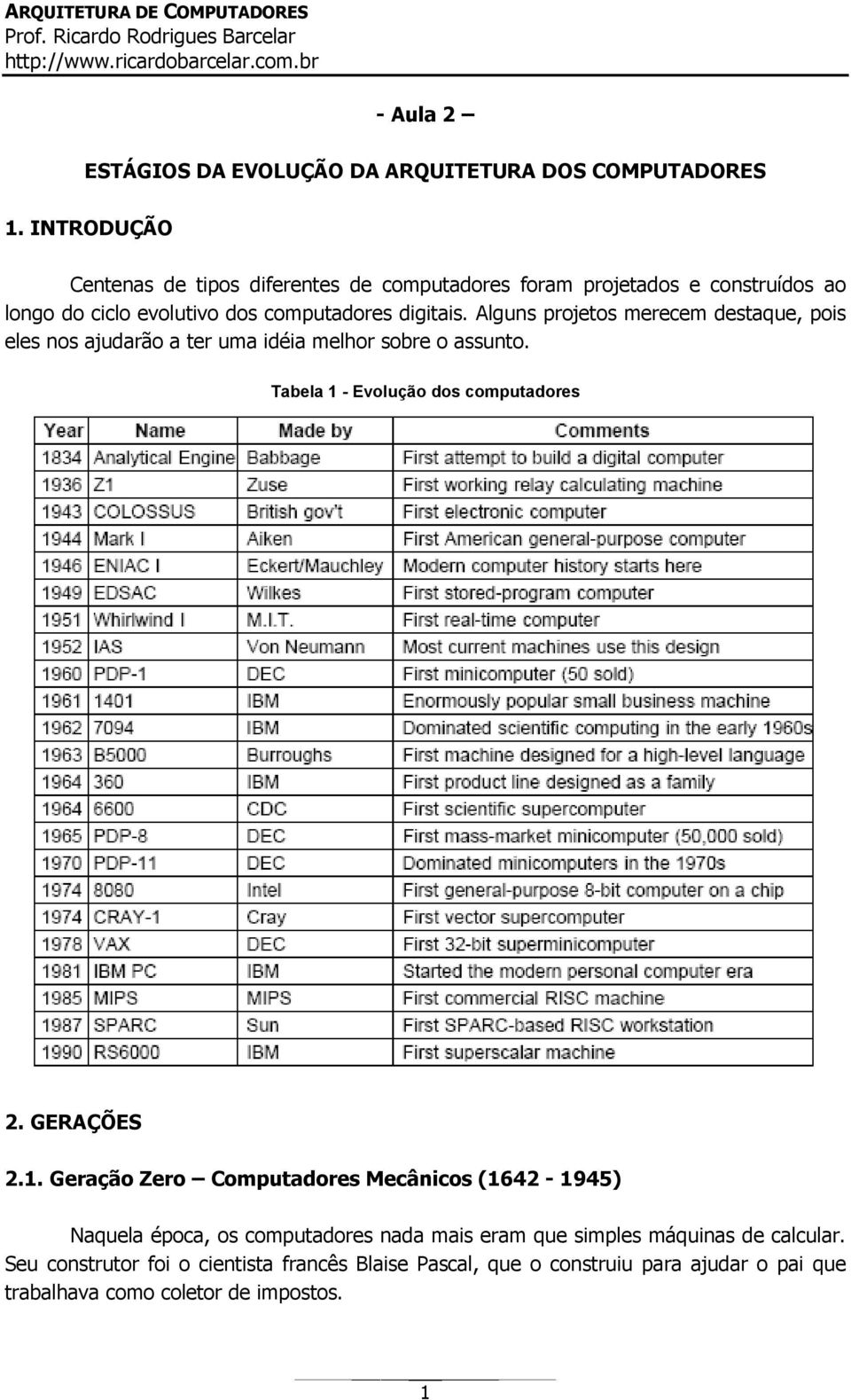 Alguns projetos merecem destaque, pois eles nos ajudarão a ter uma idéia melhor sobre o assunto. Tabela 1 