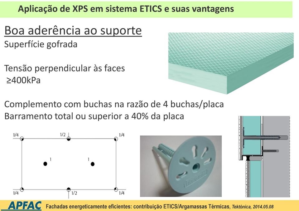 com buchas na razão de 4 buchas/placa Barramento