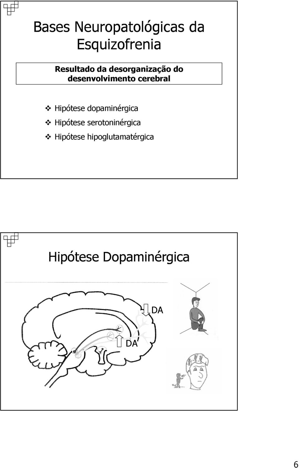 Hipótese dopaminérgica Hipótese serotoninérgica