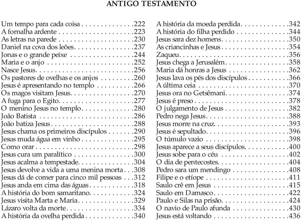 .........266 Os magos visitam Jesus.................270 A fuga para o Egito....................277 O menino Jesus no templo..............280 João Batista.........................286 João batiza Jesus.